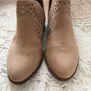Torrid Beige Suede Ankle Booties